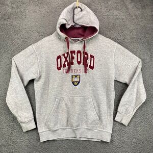 Oxford University Hoodie Mens Size S Pullover Gray Maroon College‎ Sweatshirt
